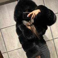 Cropped Fluffy  Fur Coats